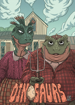 Dinosaurs (American Gothic Tribute)
